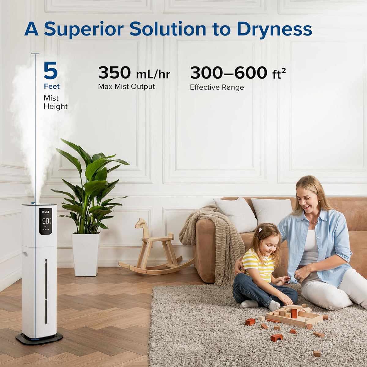 Levoit OasisMist® 1000S Smart Ultrasonic Cool Mist Tower Humidifier