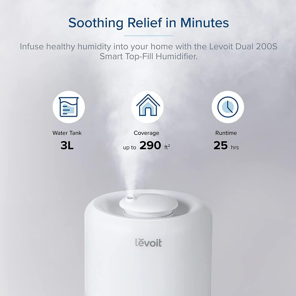 Levoit Dual 200S Smart Top-Fill Ultrasonic Humidifier